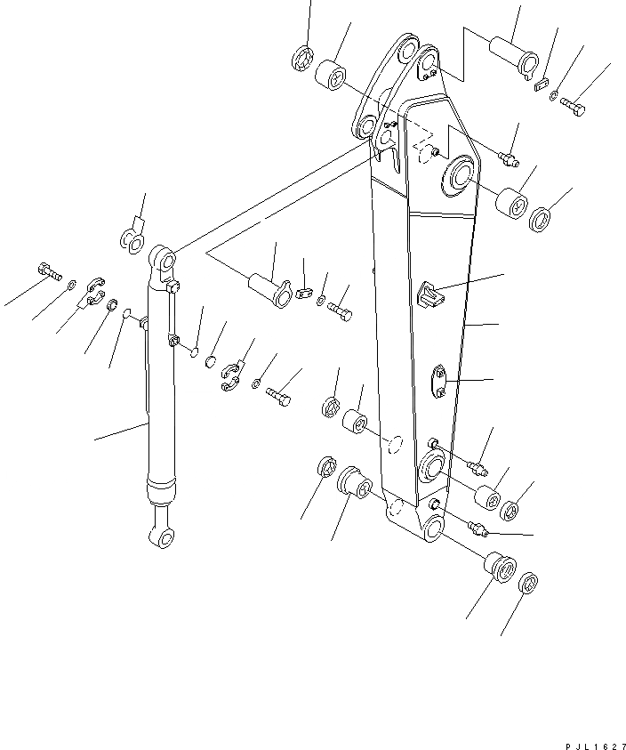 Схема запчастей Komatsu PC380LC-6K-J - РУКОЯТЬ (.M) (РУКОЯТЬ И ЦИЛИНДР КОВША) (С ДОПОЛН. ГИДРОЛИНИЕЙ) (ДЛЯ COMPONENT) РАБОЧЕЕ ОБОРУДОВАНИЕ