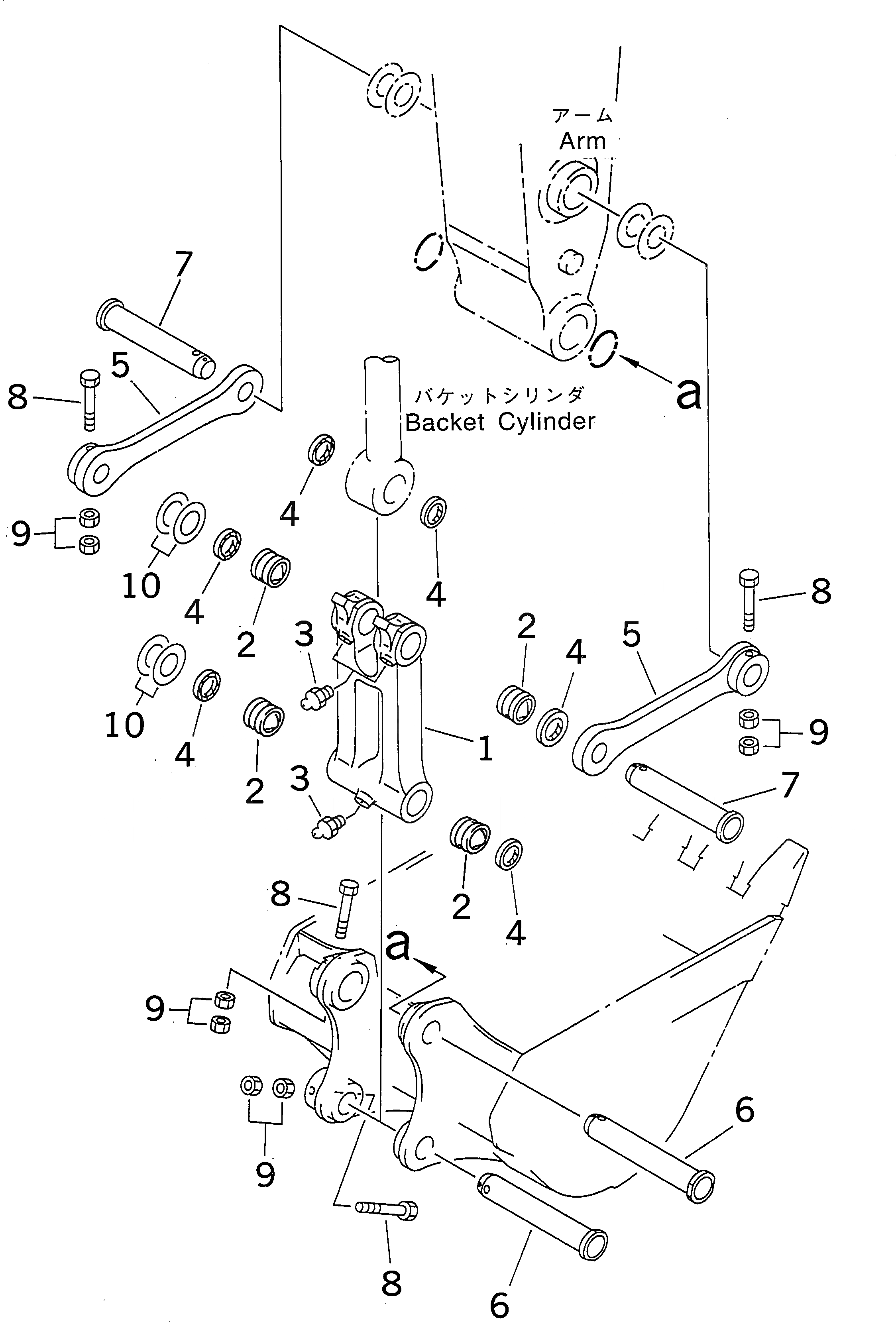 Схема запчастей Komatsu PC380LC-6K-J - РУКОЯТЬ (СОЕДИНЕНИЕ КОВША) РАБОЧЕЕ ОБОРУДОВАНИЕ