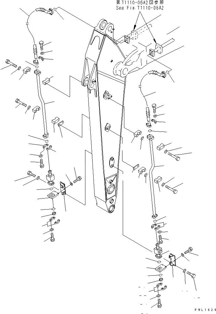 Схема запчастей Komatsu PC380LC-6K-J - РУКОЯТЬ (.M) (ДОПОЛН. ГИДРОЛИНИЯ) РАБОЧЕЕ ОБОРУДОВАНИЕ