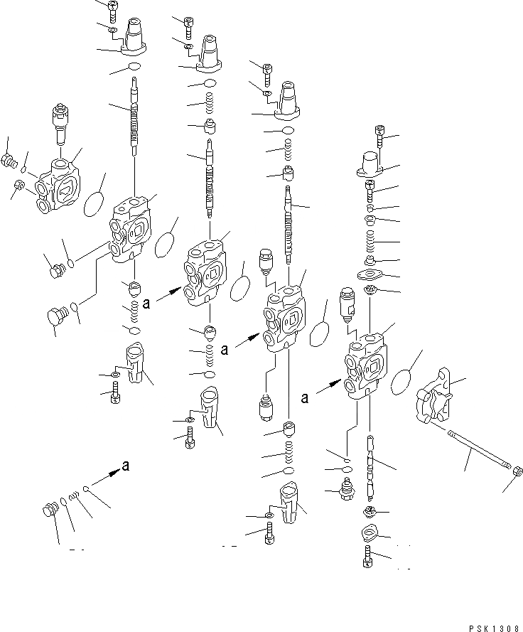 Схема запчастей Komatsu PC38UU-2 - ОСНОВН. КЛАПАН (-КЛАПАН) (ДЛЯ КЛАПАН ПРАВ.) (/) ОСНОВН. КОМПОНЕНТЫ И РЕМКОМПЛЕКТЫ