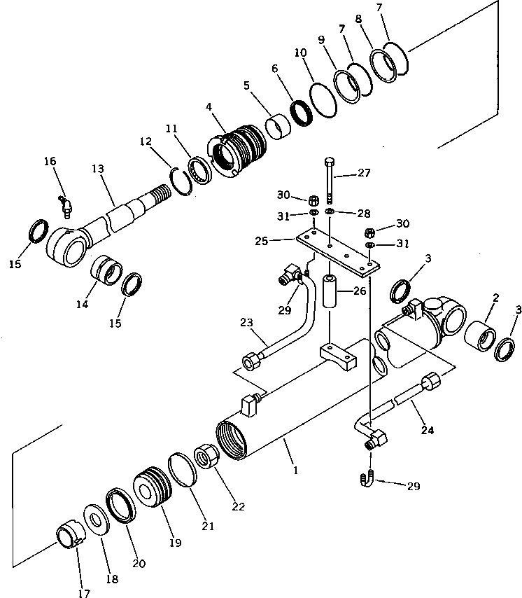 Схема запчастей Komatsu PC38UU-1 - ЦИЛИНДР РУКОЯТИ РАБОЧЕЕ ОБОРУДОВАНИЕ