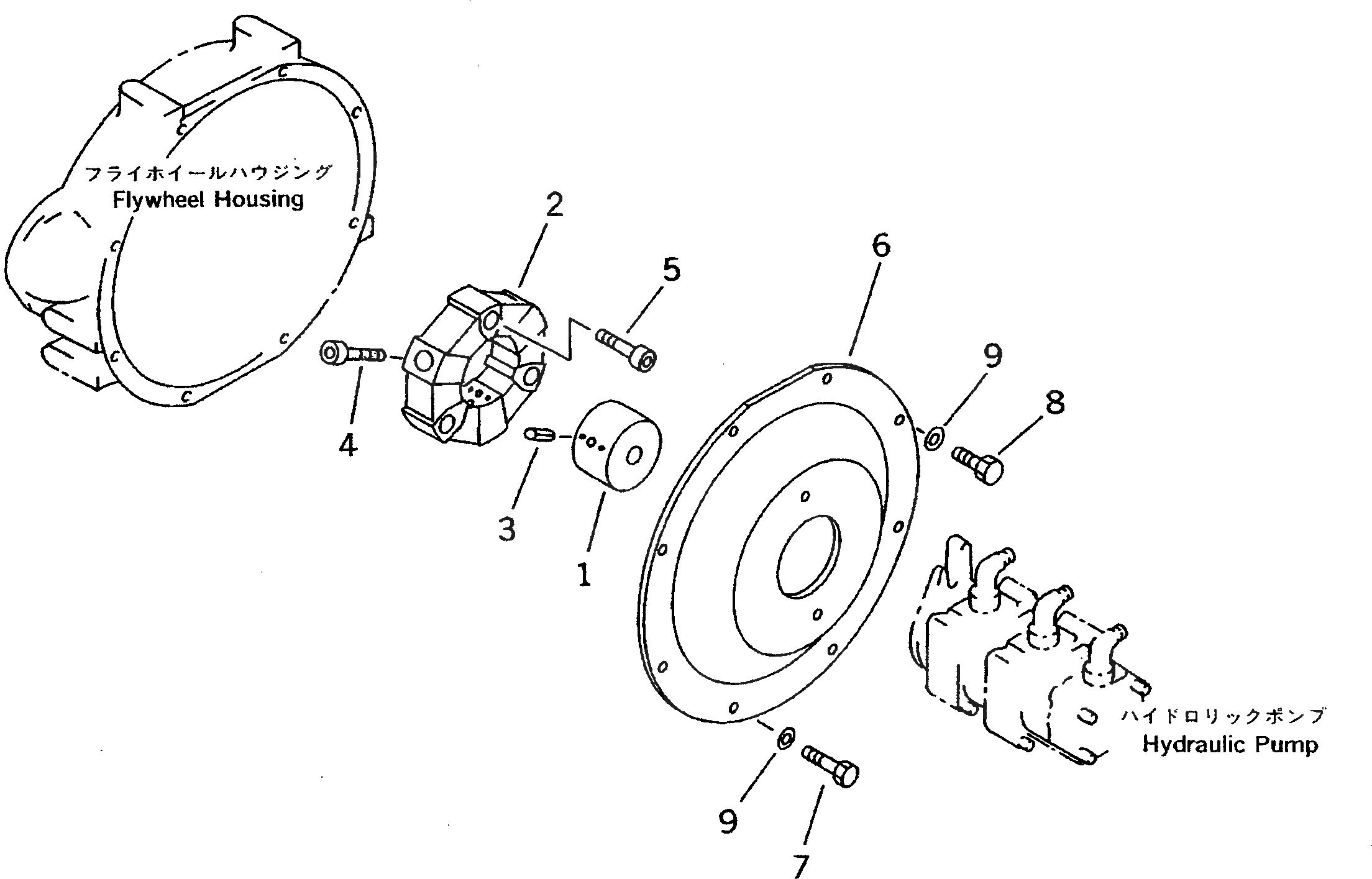 Схема запчастей Komatsu PC38UU-2 - ДЕМПФЕР КОМПОНЕНТЫ ДВИГАТЕЛЯ