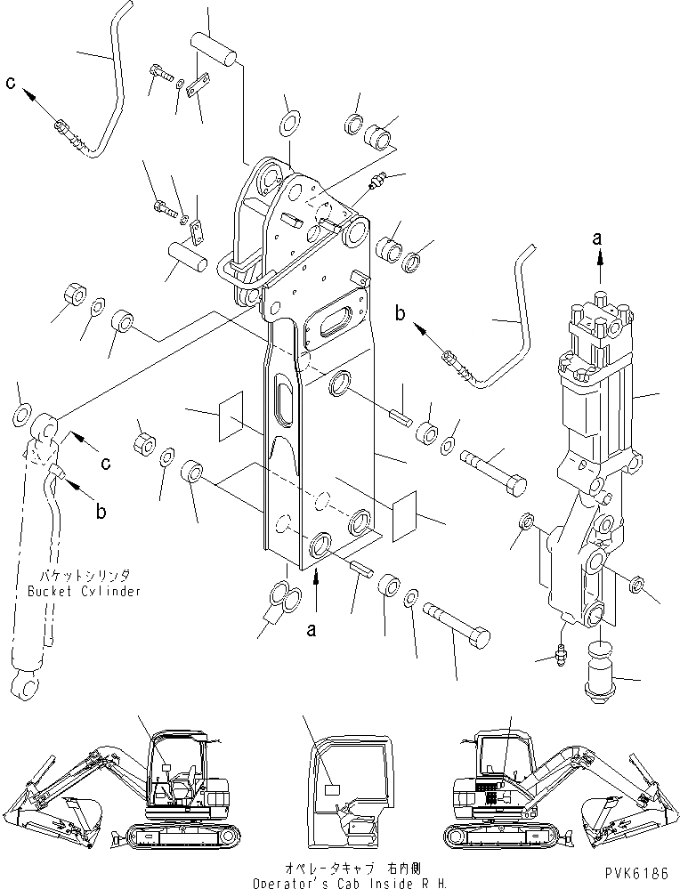 Схема запчастей Komatsu PC38UU-2 - ГИДРОМОЛОТ РУКОЯТЬ (РУКОЯТЬ)(№9-) РАБОЧЕЕ ОБОРУДОВАНИЕ