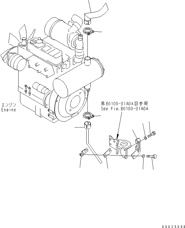 Схема запчастей Komatsu PC38UU-3 - КОМПОНЕНТЫ ДВИГАТЕЛЯ (ВЕРХН. ТИП EXHUAST PIPE)(№8-) КОМПОНЕНТЫ ДВИГАТЕЛЯ