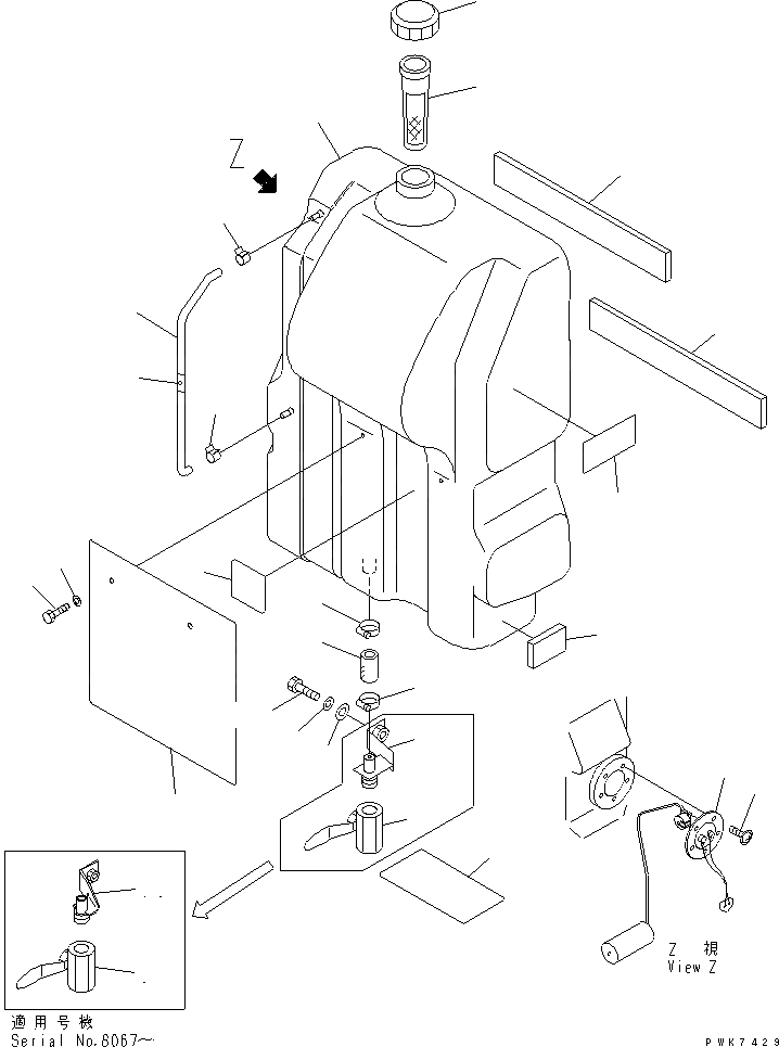 Схема запчастей Komatsu PC38UU-3 - ТОПЛИВН. БАК. ТОПЛИВН. БАК. AND КОМПОНЕНТЫ