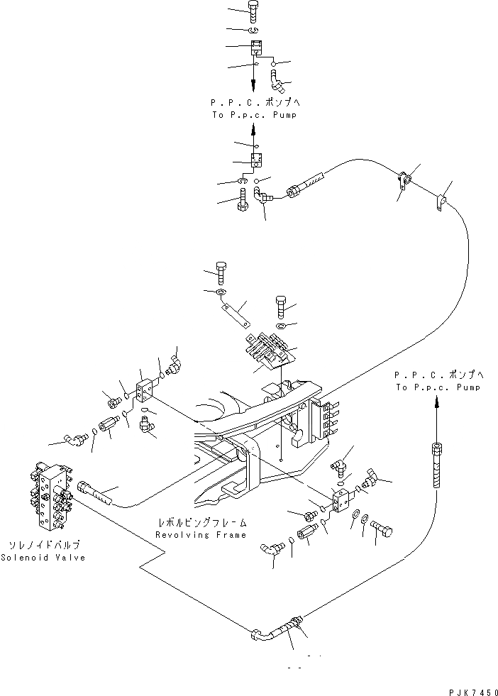 Схема запчастей Komatsu PC38UU-3 - P.P.C. ОСНОВН. ЛИНИЯ(№7-8) ГИДРАВЛИКА