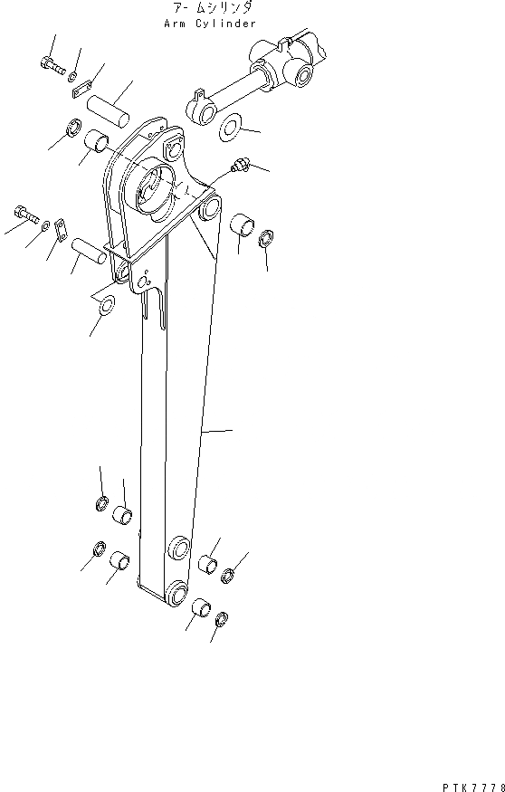 Схема запчастей Komatsu PC38UU-3 - РУКОЯТЬ (РУКОЯТЬ И ПАЛЕЦ) РАБОЧЕЕ ОБОРУДОВАНИЕ