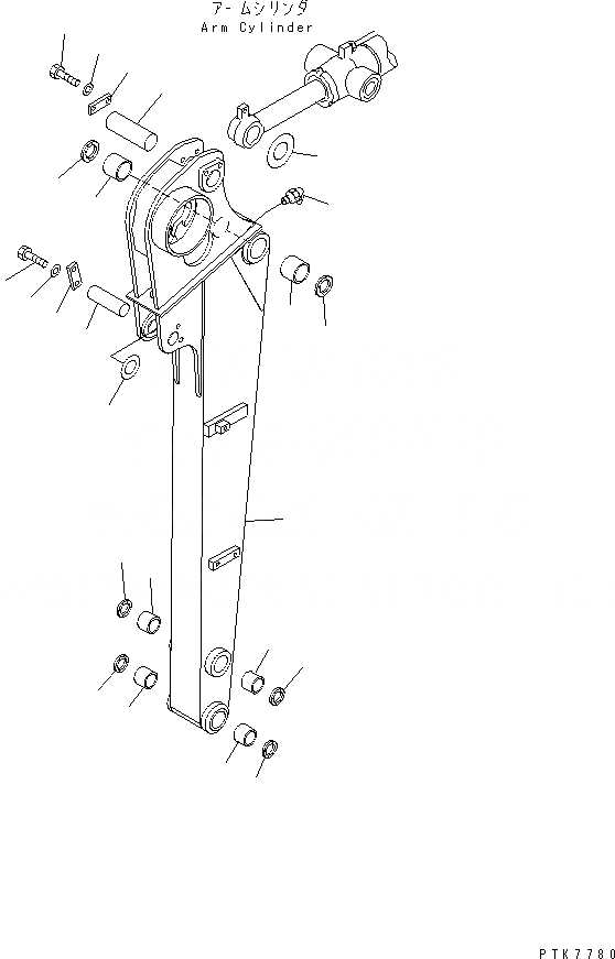 Схема запчастей Komatsu PC38UU-3 - РУКОЯТЬ (НАВЕСН.ОБОРУД.) РАБОЧЕЕ ОБОРУДОВАНИЕ