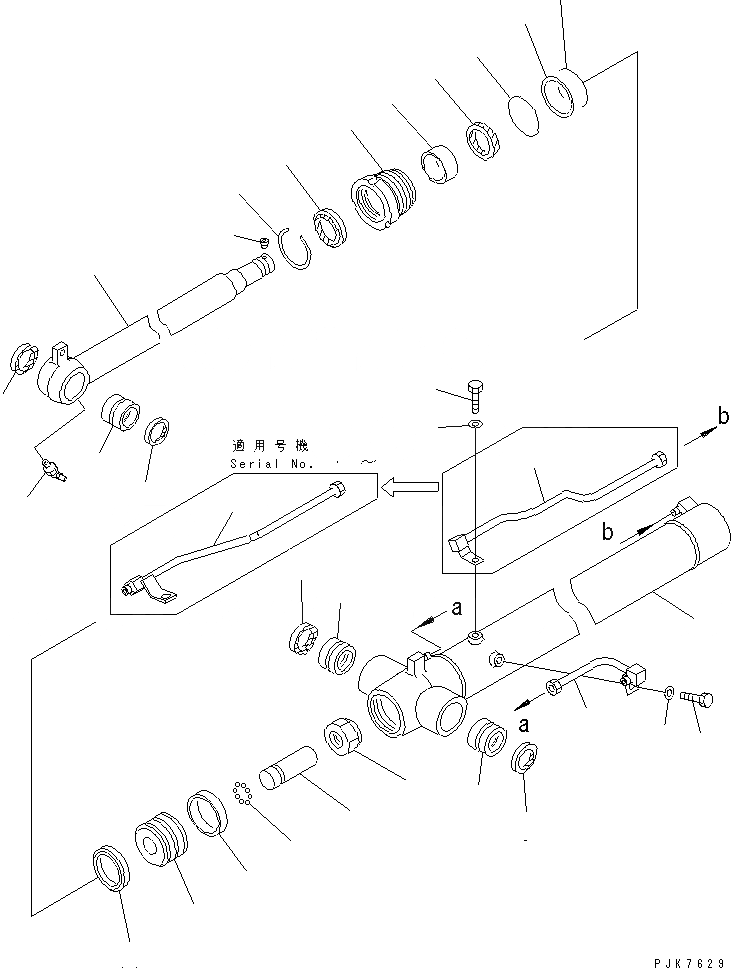 Схема запчастей Komatsu PC38UU-3 - ЦИЛИНДР РУКОЯТИ(ВНУТР. ЧАСТИ) ОСНОВН. КОМПОНЕНТЫ И РЕМКОМПЛЕКТЫ