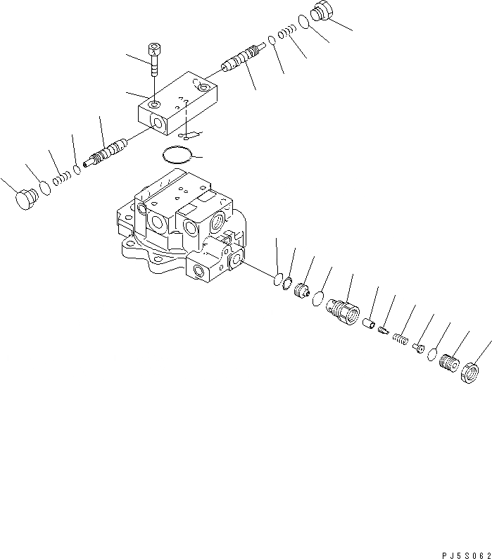 Схема запчастей Komatsu PC38UU-3 - МОТОР ПОВОРОТА (/) (С РЕВЕРС PREВЕНТИЛЯТОРION КЛАПАН) ОСНОВН. КОМПОНЕНТЫ И РЕМКОМПЛЕКТЫ