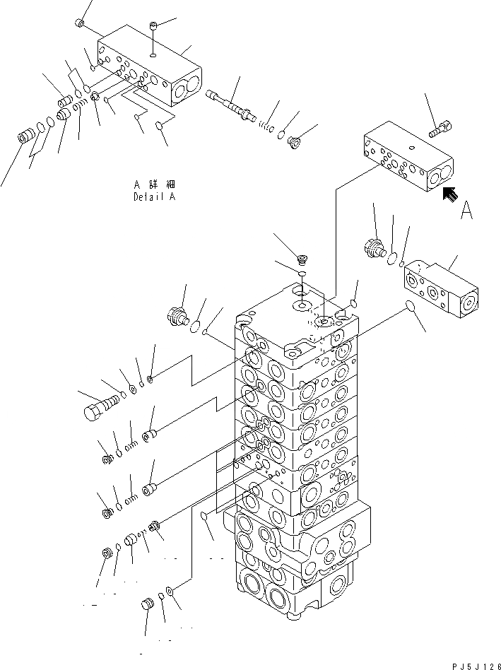 Схема запчастей Komatsu PC38UU-3 - ОСНОВН. КЛАПАН (8-КЛАПАН) (9/7) ОСНОВН. КОМПОНЕНТЫ И РЕМКОМПЛЕКТЫ