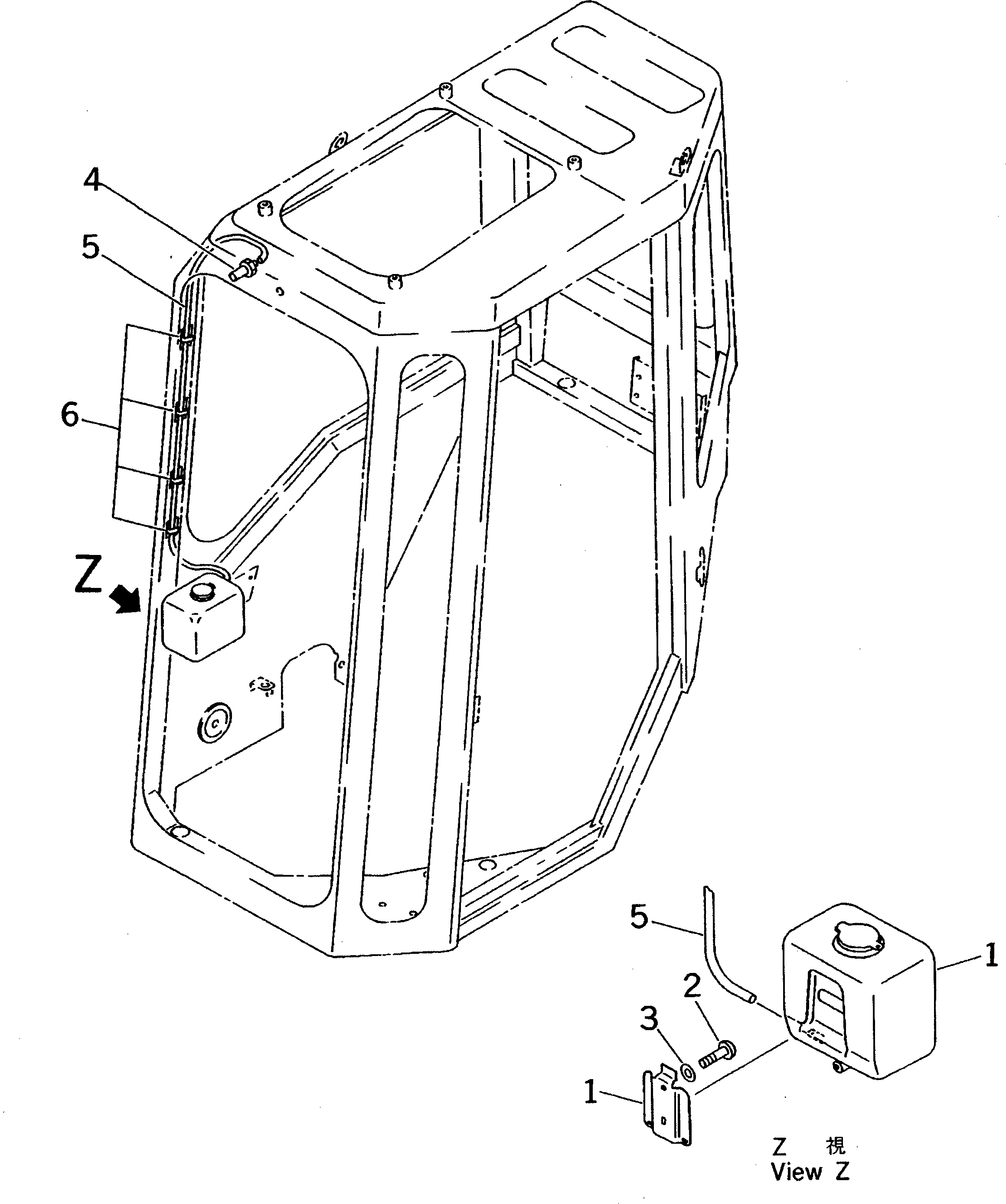 Схема запчастей Komatsu PC38UUM-2 - ОМЫВАТЕЛЬ СТЕКЛА КАБИНА ОПЕРАТОРА И СИСТЕМА УПРАВЛЕНИЯ