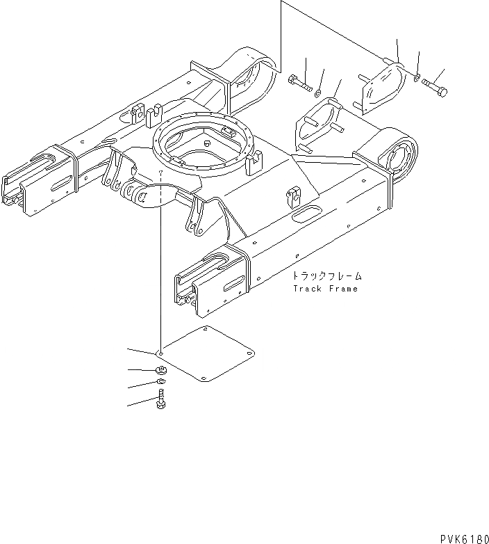 Схема запчастей Komatsu PC38UUM-2 - ГУСЕНИЧНАЯ РАМА И COVER ХОДОВАЯ