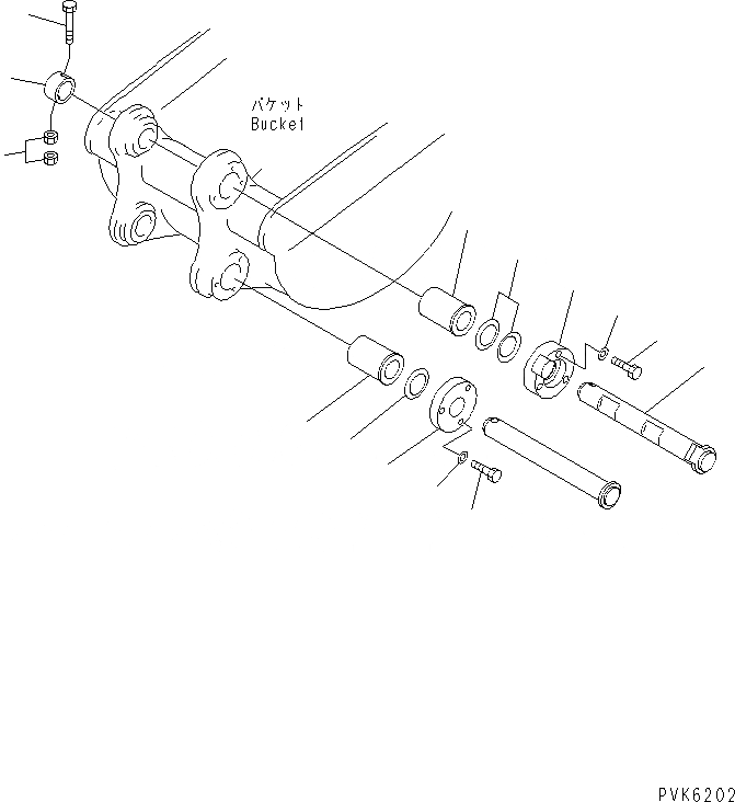 Схема запчастей Komatsu PC38UUM-2 - ПАЛЕЦ КОВША (MULTI CHANGE) (ДЛЯ KKU COUPLER)(№-) КАТАЛОГИ ЗЧ