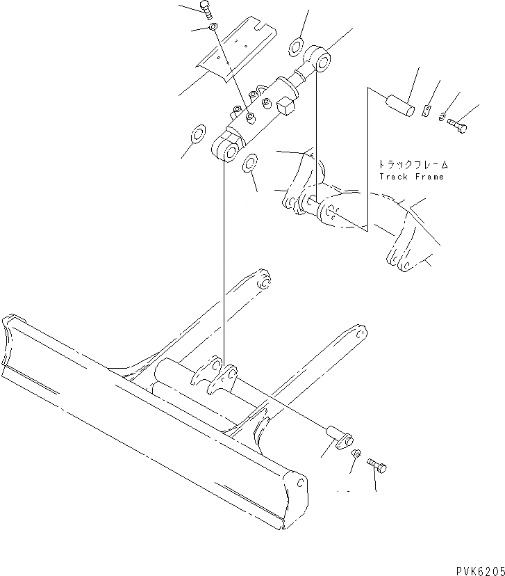 Схема запчастей Komatsu PC38UUM-2 - ЦИЛИНДР ОТВАЛА (ПАЛЕЦ И COVER) РАБОЧЕЕ ОБОРУДОВАНИЕ