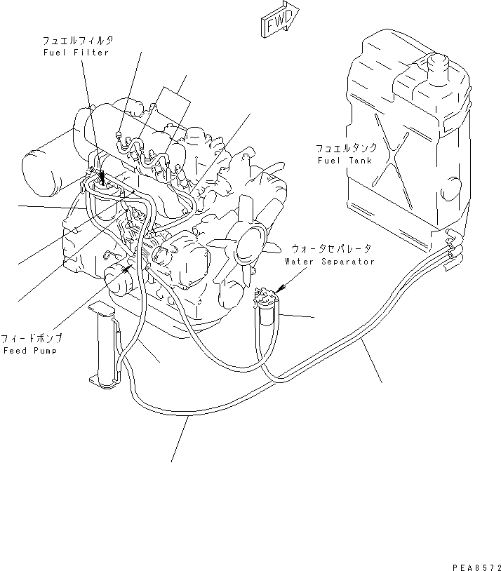 Схема запчастей Komatsu PC38UUM-2 - ЧАСТИ ДЛЯ ПЕРИОДИЧ. ЗАМЕНЫ (/) (ТОПЛИВН. ШЛАНГИ) КАТАЛОГИ ЗЧ