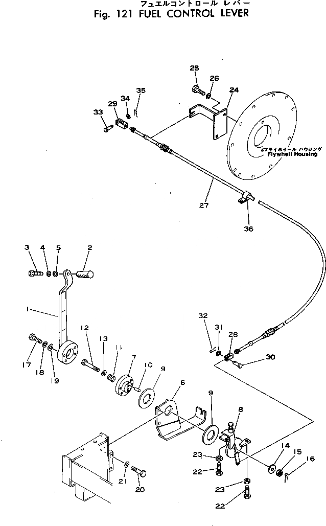 Схема запчастей Komatsu PC40-1 - РЫЧАГ УПРАВЛ-Я ПОДАЧЕЙ ТОПЛИВА КОМПОНЕНТЫ ДВИГАТЕЛЯ И ЭЛЕКТРИКА