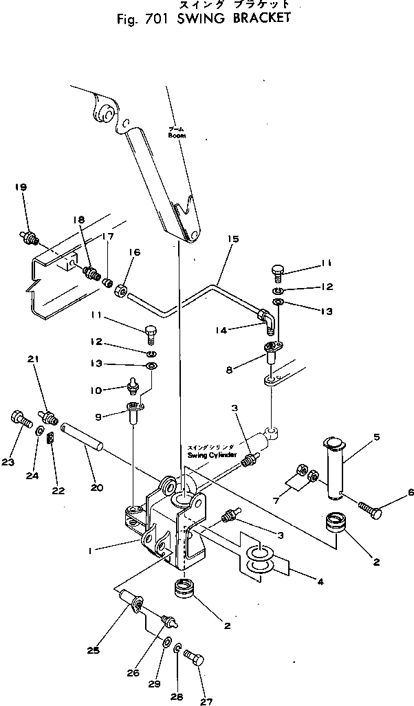 Схема запчастей Komatsu PC40-1 - ПОВОРОТН. БЛОК РАБОЧЕЕ ОБОРУДОВАНИЕ