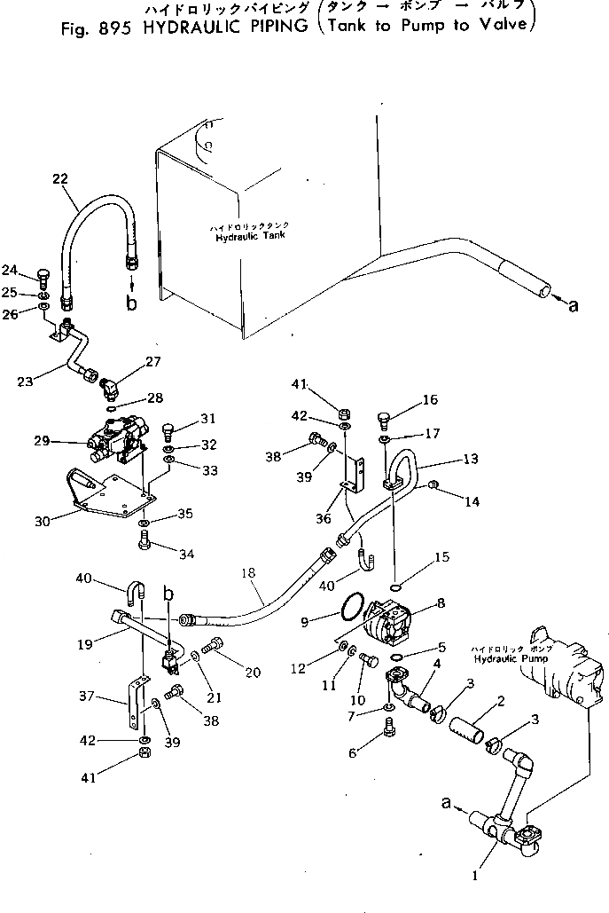 Схема запчастей Komatsu PC40-1 - ГИДРОЛИНИЯ (ИЗ БАКА В НАСОС - КЛАПАН) ОПЦИОННЫЕ КОМПОНЕНТЫ