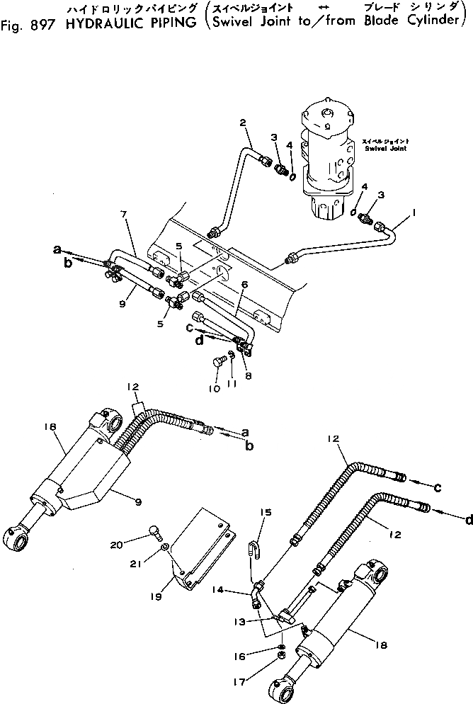 Схема запчастей Komatsu PC40-1 - ГИДРОЛИНИЯ (ПОВОРОТНОЕ СОЕДИНЕНИЕ TO/FROM ЦИЛИНДР ОТВАЛА) ОПЦИОННЫЕ КОМПОНЕНТЫ