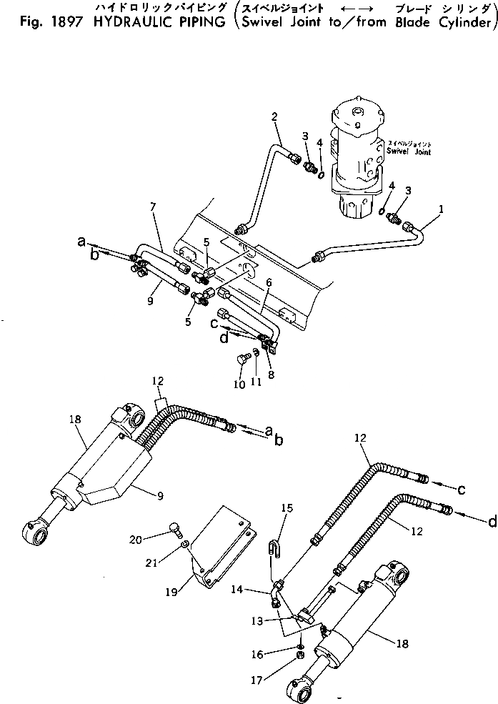 Схема запчастей Komatsu PC40-2 - ГИДРОЛИНИЯ (ПОВОРОТНОЕ СОЕДИНЕНИЕ TO/FROM ЦИЛИНДР ОТВАЛА) ОПЦИОННЫЕ КОМПОНЕНТЫ