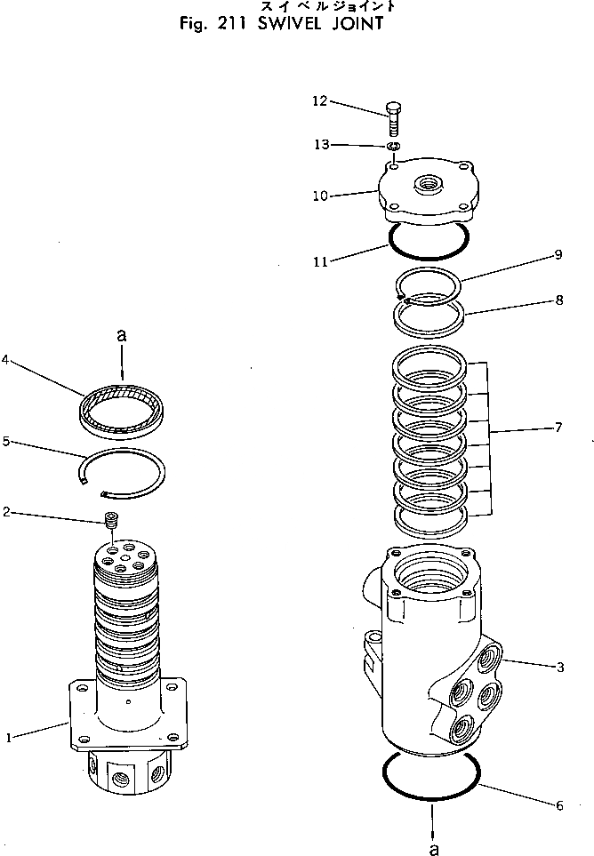 Схема запчастей Komatsu PC40-3 - ПОВОРОТНОЕ СОЕДИНЕНИЕ ХОД И КОНЕЧНАЯ ПЕРЕДАЧА