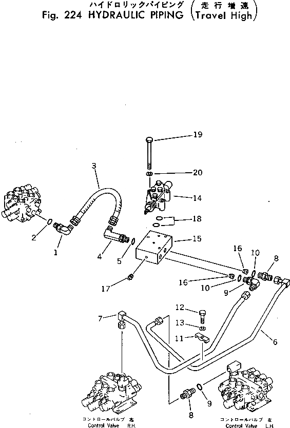 Схема запчастей Komatsu PC40-3 - ГИДРОЛИНИЯ (ХОД ВЫС.) ХОД И КОНЕЧНАЯ ПЕРЕДАЧА