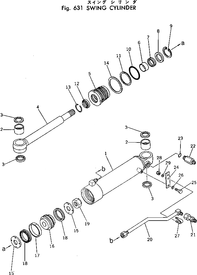 Схема запчастей Komatsu PC40-3 - ПОВОРОТН. ЦИЛИНДР ГИДРАВЛИКА