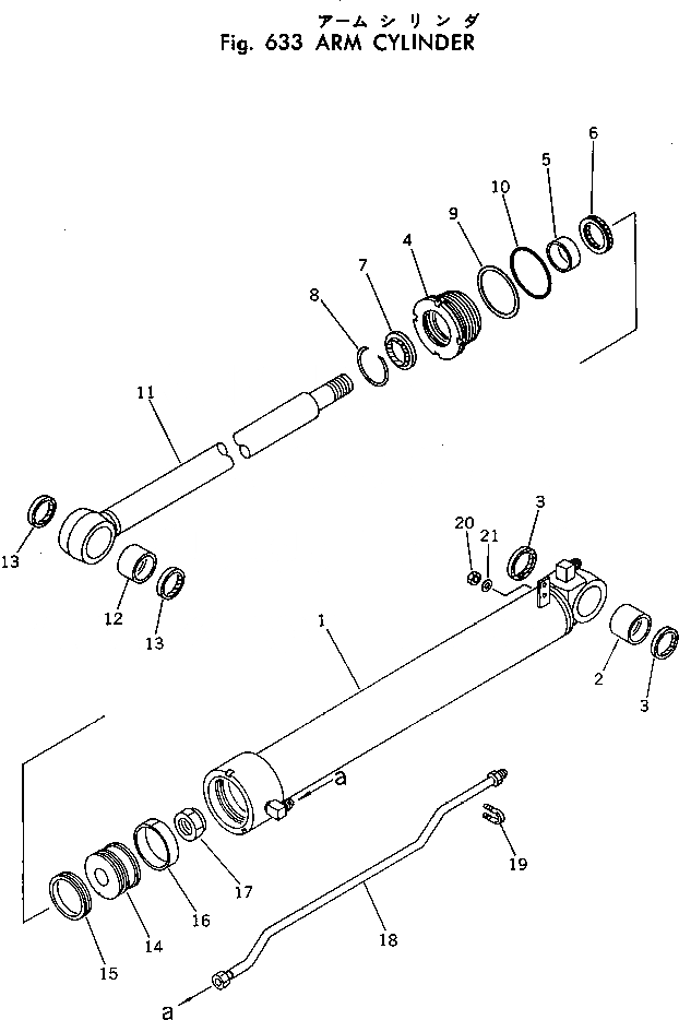 Схема запчастей Komatsu PC40-3 - ЦИЛИНДР РУКОЯТИ ГИДРАВЛИКА