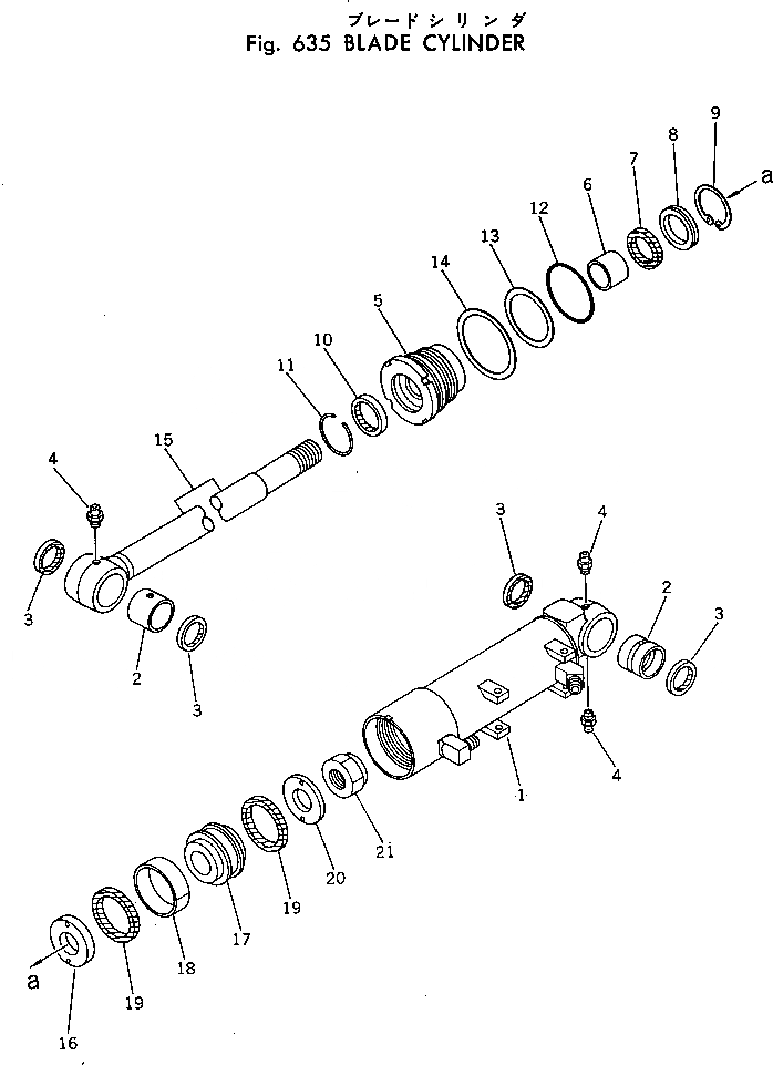 Схема запчастей Komatsu PC40-3 - ЦИЛИНДР ОТВАЛА ГИДРАВЛИКА