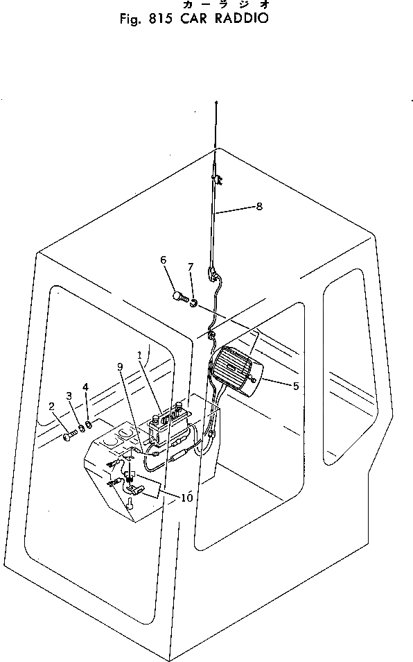 Схема запчастей Komatsu PC40-3 - РАДИО ОПЦИОННЫЕ КОМПОНЕНТЫ