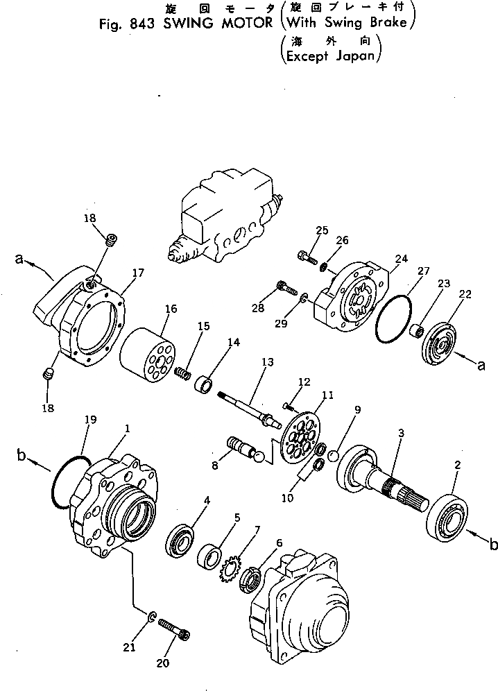 Схема запчастей Komatsu PC40-3 - МОТОР ПОВОРОТА (С ПОВОРОТН. ТОРМОЗ.) (КРОМЕ ЯПОН.) ОПЦИОННЫЕ КОМПОНЕНТЫ