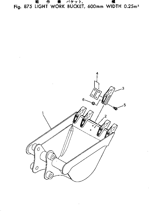 Схема запчастей Komatsu PC40-3 - LIGHT РАБОЧ. КОВШ¤MM ШИР.¤.M ОПЦИОННЫЕ КОМПОНЕНТЫ