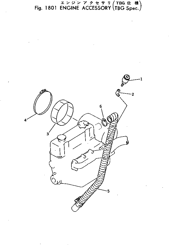 Схема запчастей Komatsu PC40-3 - ДВИГАТЕЛЬ АКСЕССУАРЫ (СПЕЦ-Я TBG) ОПЦИОННЫЕ КОМПОНЕНТЫ