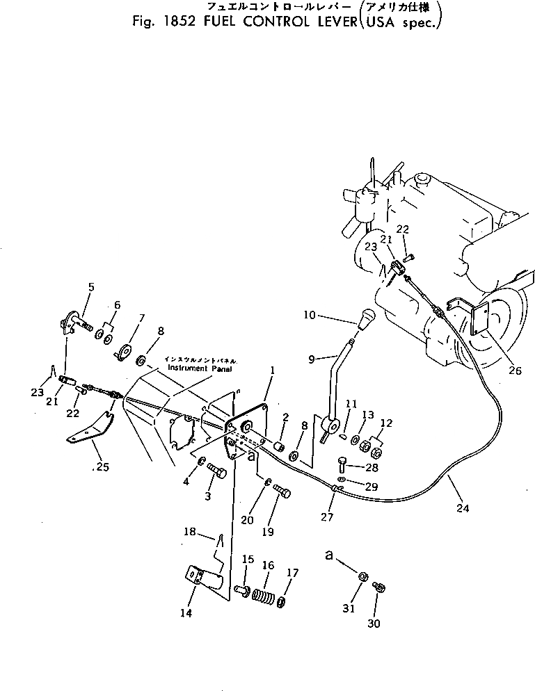 Схема запчастей Komatsu PC40-3 - РЫЧАГ УПРАВЛ-Я ПОДАЧЕЙ ТОПЛИВА (США СПЕЦ-Я.) ОПЦИОННЫЕ КОМПОНЕНТЫ