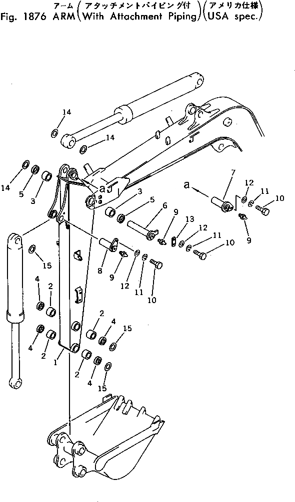 Схема запчастей Komatsu PC40-3 - РУКОЯТЬ (С НАВЕСН. ОБОРУД ТРУБЫ) (США СПЕЦ-Я.) ОПЦИОННЫЕ КОМПОНЕНТЫ