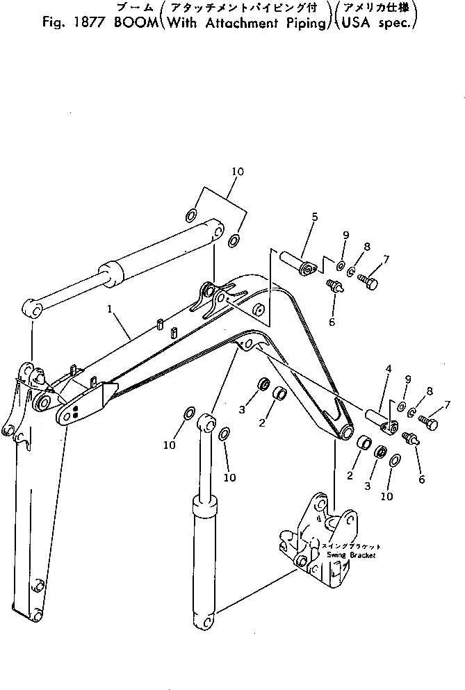 Схема запчастей Komatsu PC40-3 - СТРЕЛА (С НАВЕСН. ОБОРУД ТРУБЫ) (США СПЕЦ-Я.) ОПЦИОННЫЕ КОМПОНЕНТЫ
