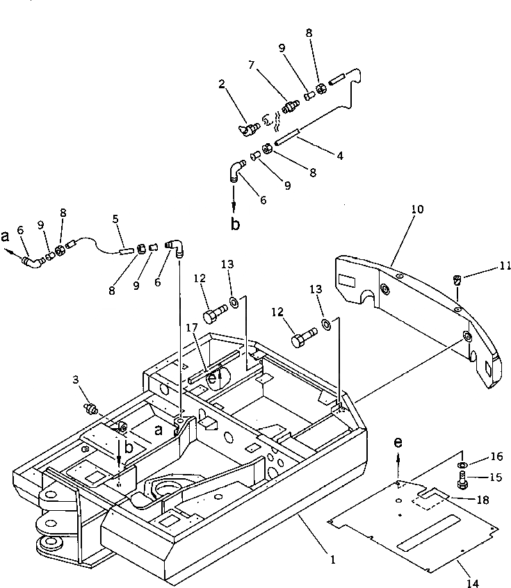 Схема запчастей Komatsu PC40-5 - ОСНОВНАЯ РАМА (TBG СПЕЦ-Я) СИСТЕМА УПРАВЛЕНИЯ И ОСНОВНАЯ РАМА