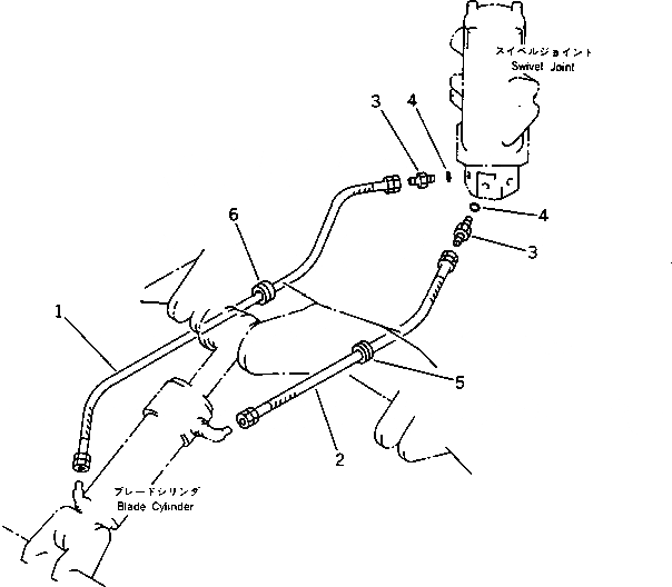 Схема запчастей Komatsu PC40-5 - ГИДРОЛИНИЯ (ЦИЛИНДР ОТВАЛА ЛИНИЯ) (НАВЕСН. ОБОРУД) РАБОЧЕЕ ОБОРУДОВАНИЕ