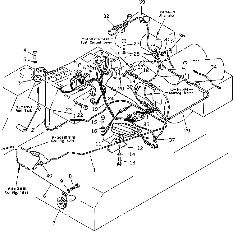 Схема запчастей Komatsu PC40-6 - ЭЛЕКТРИКА(№-898) КОМПОНЕНТЫ ДВИГАТЕЛЯ И ЭЛЕКТРИКА