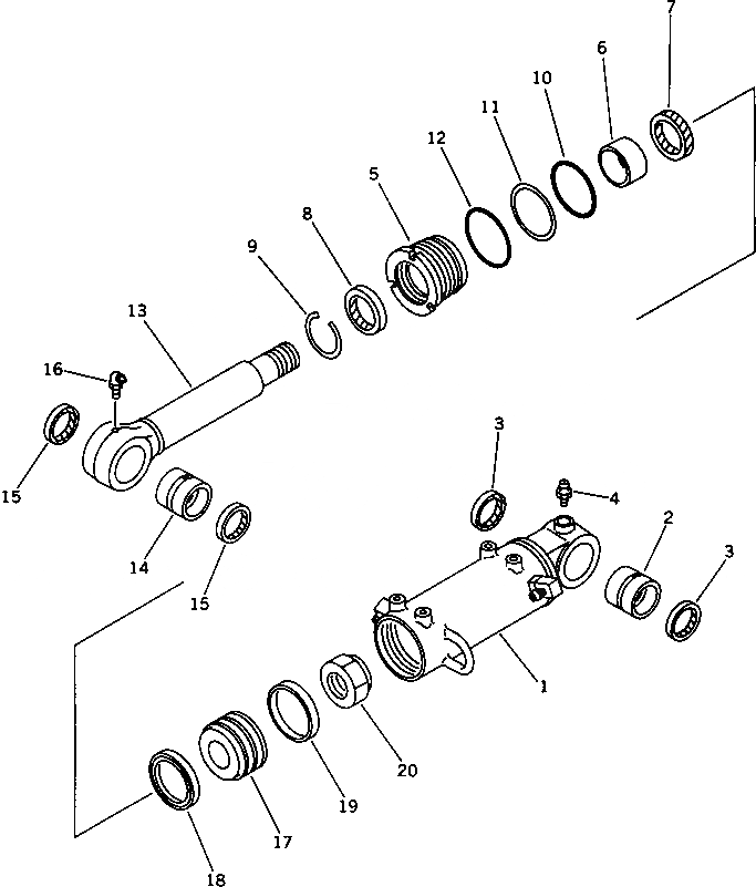 Схема запчастей Komatsu PC40-6 - ЦИЛИНДР ОТВАЛА РАБОЧЕЕ ОБОРУДОВАНИЕ