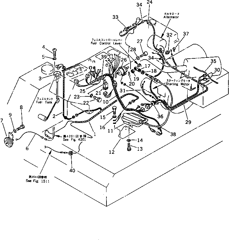 Схема запчастей Komatsu PC40-6 - ЭЛЕКТРИКА(№899-) КОМПОНЕНТЫ ДВИГАТЕЛЯ И ЭЛЕКТРИКА