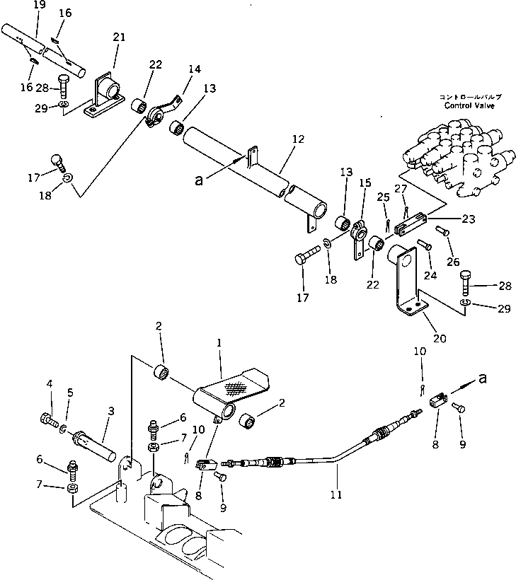 Схема запчастей Komatsu PC40-6 - CONTOR ПЕДАЛЬ (ДЛЯ НАВЕСН.ОБОРУД.) СИСТЕМА УПРАВЛЕНИЯ И ОСНОВНАЯ РАМА