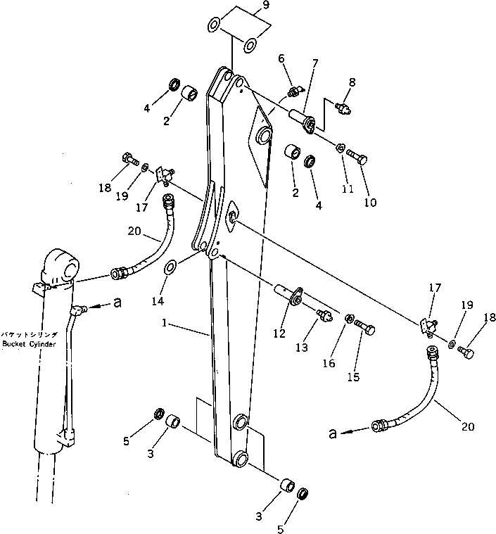 Схема запчастей Komatsu PC40-6 - УДЛИНН. РУКОЯТЬ РАБОЧЕЕ ОБОРУДОВАНИЕ