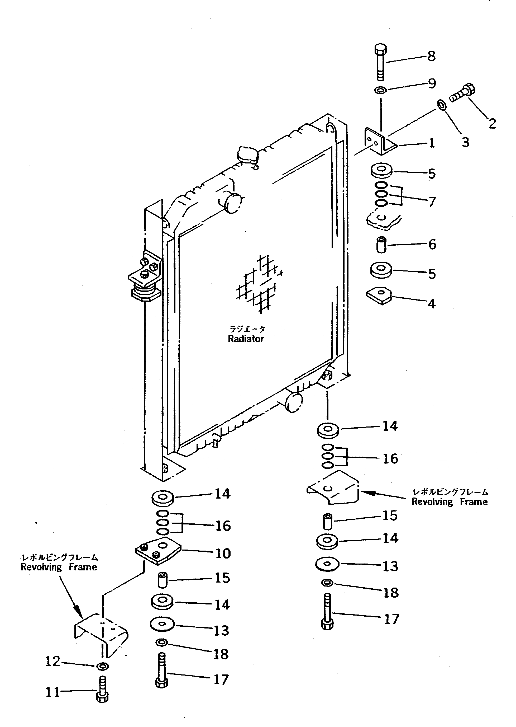 Схема запчастей Komatsu PC400 - КРЕПЛЕНИЕ РАДИАТОРА КОМПОНЕНТЫ ДВИГАТЕЛЯ И ЭЛЕКТРИКА