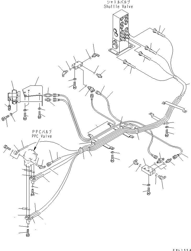 Схема запчастей Komatsu PC400-6Z - ОСНОВН. КОНСТРУКЦИЯ (PPC ЛИНИЯ ХОДА) (ПОГРУЗ.)(№-) КАБИНА ОПЕРАТОРА И СИСТЕМА УПРАВЛЕНИЯ