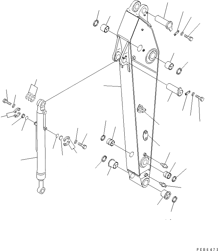 Схема запчастей Komatsu PC400-6Z - РУКОЯТЬ (.9M) (РУКОЯТЬ И ЦИЛИНДР КОВША) (ДЛЯ COMPONENT) РАБОЧЕЕ ОБОРУДОВАНИЕ
