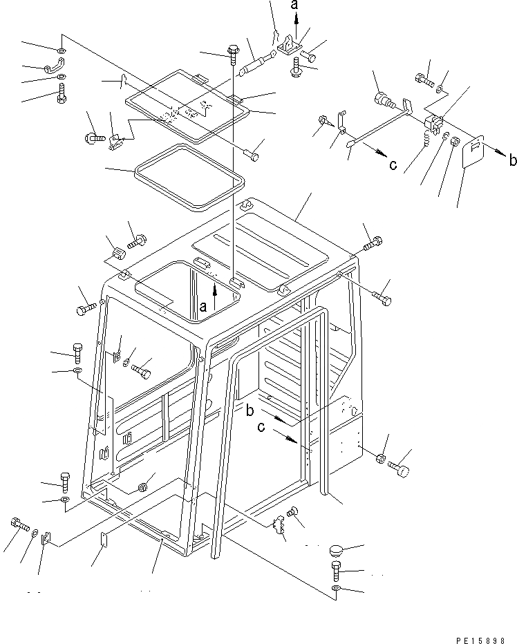 Схема запчастей Komatsu PC400-5 - КАБИНА (/7) (КАБИНА) (ДЛЯ США И CANADA) ЧАСТИ КОРПУСА