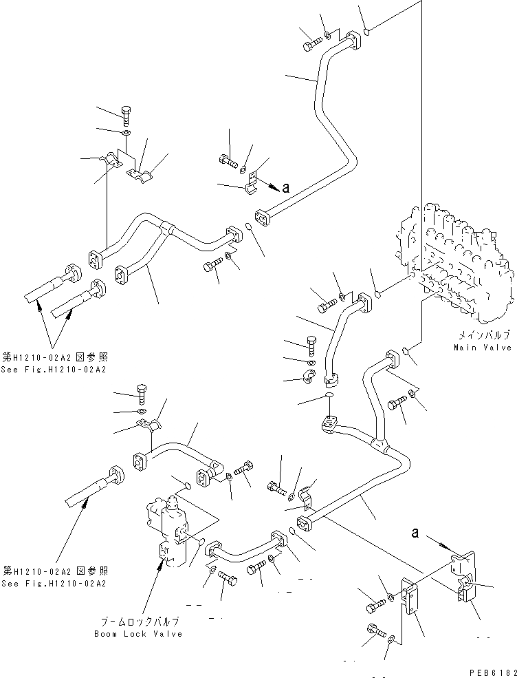 Схема запчастей Komatsu PC400-6C - ГИДРОЛИНИЯ СТРЕЛЫ (КЛАПАН СТРЕЛЫ) (С ПРЕДОТВРАЩ. СМЕЩЕНИЯ)(№9-999) ГИДРАВЛИКА