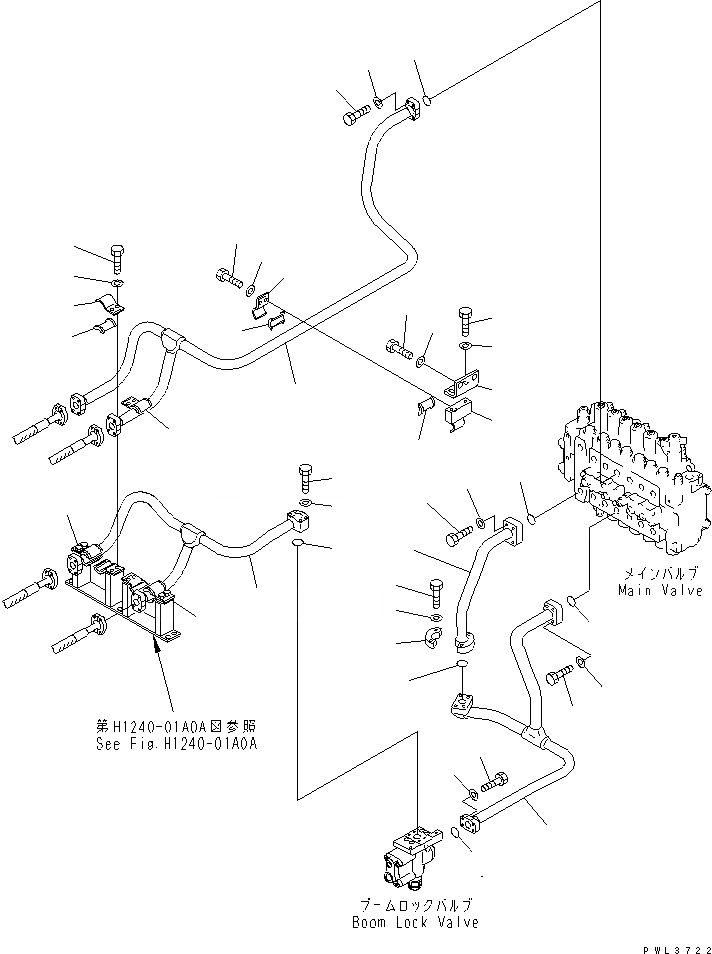 Схема запчастей Komatsu PC400-6C - ГИДРОЛИНИЯ СТРЕЛЫ (КЛАПАН СТРЕЛЫ) (С ПРЕДОТВРАЩ. СМЕЩЕНИЯ)(№-) ГИДРАВЛИКА